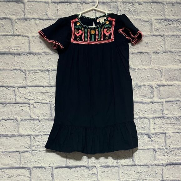 Crewcuts Dress Blue Stitched Trim Size 5 - Picture 7 of 8